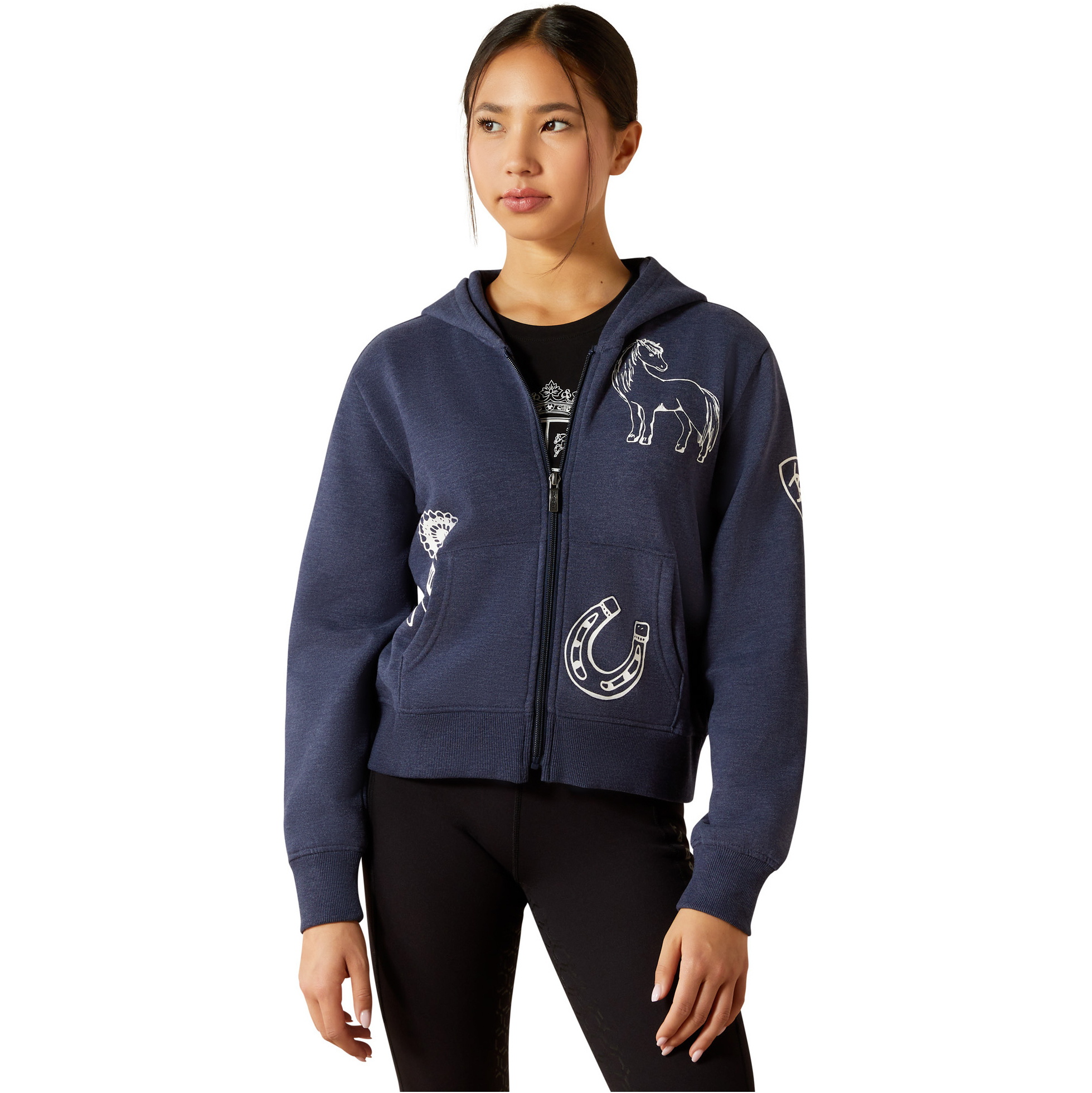 2025 Ariat Junior Spiffy Full Zip Sweatshirt 10062478 - Navy Heather